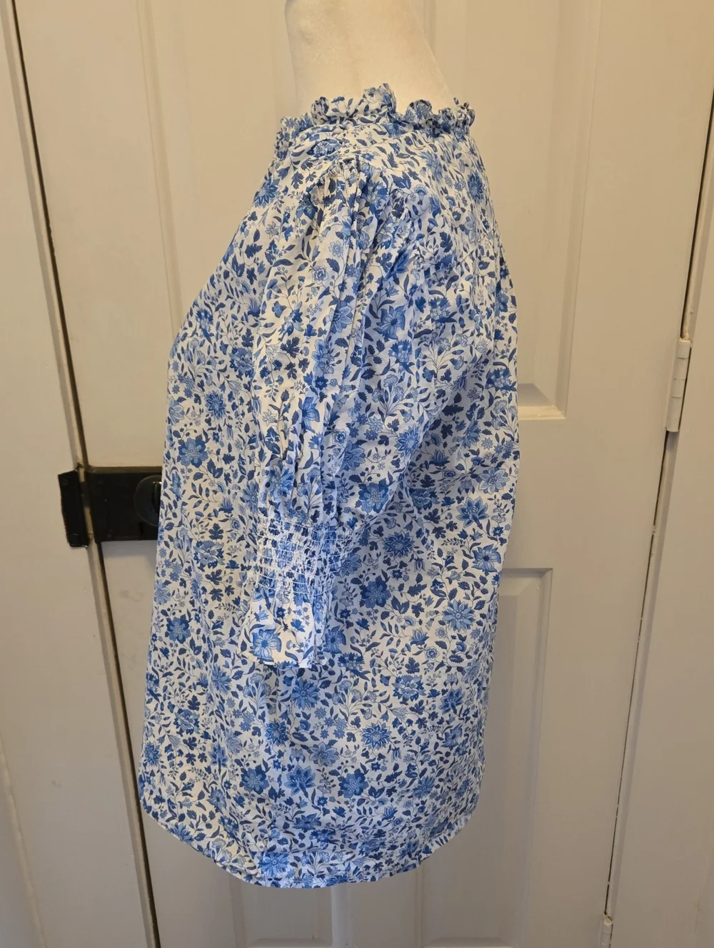 J.Crew Ruffle-trim short-sleeve top in Liberty fabric size S